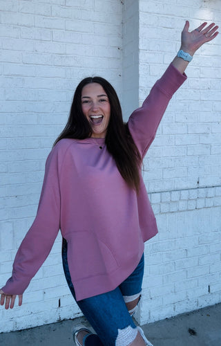 Extreme Soft Side Slit Pullover- clothing, COMFY, comfy sweatshirt, Curvy, fall clothes, Lulu, oversized sweatshirt, PLUS, plus size, PLUS SIZE HOODIE, plus size sweatshirt, PLUS SIZE TOP, plus sizes, plus sweatshirt, pullover, Softstream, Softstreme, sweatshirt, SWEATSHIRTS, Tops-Blush-S-Ace of Grace Women's Boutique