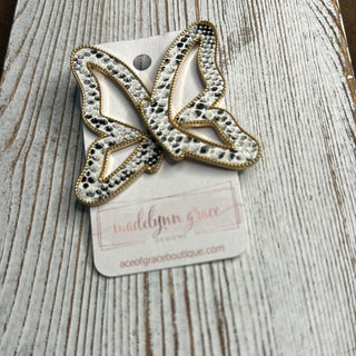 Butterfly Animal Print earrings- LIVESALE-Ace of Grace Women's Boutique