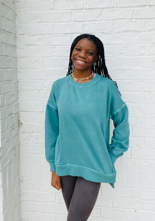 Hi-Low Pullover with Pocket- clothing,Hi,HOT PINK,hot pink top,lavendar,lavender,LAVENDER TEE,LAVENDER TOP,oversized sweatshirt,pink,pink pullover,pink sweatshirt,pullover,purple sweatshirt,sweatshirt,SWEATSHIRTS,teal,TEAL SHIRT,TEAL TOP,Tops,Xlothi-Ace of Grace Women's Boutique