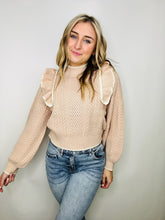 Blush Ruffle Shoulder Knit Sweater