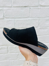 Black Backless Platform Sandal