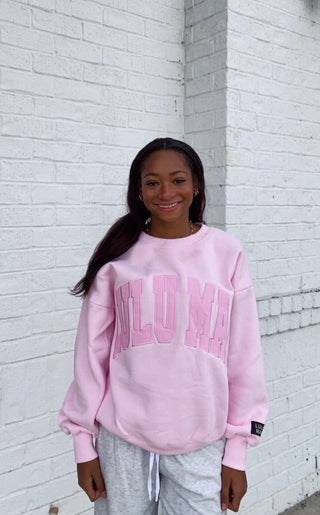LULU MAC Sweatshirt - Mono Pink-Sweater- Curvy,Daily,Lulu,Lulu mac,Mac,oversized,oversized sweatshirt,OVERSIZED TEE,OVERSIZED TOP,plus,plus size,plus size sweatshirt,Tops-Ace of Grace Women's Boutique