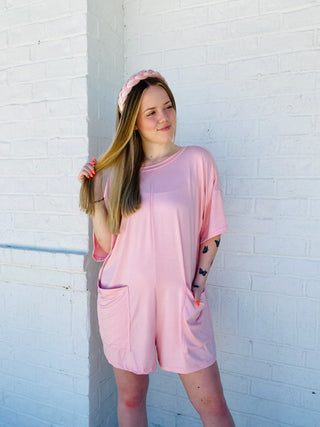 Big Shot Tee Romper- active romper, athletic romper, BLUE ROMPER, clothing, dresses & rompers, Free people, grey romper, Hot shot, People, PINK ROMPER, Romper dress, Tee romper-Ace of Grace Women's Boutique