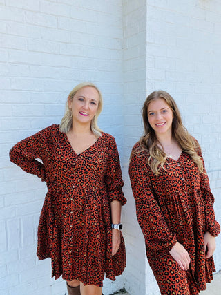 Animal Print Tiered Dress- animal,ANIMAL PRINT,BUTTON UP DRESS,CHEETAH DRESS,church dress,curv,Curvy,dress,dresses & rompers,Dressy,FALL,fall clothes,fall transition,LEOPARD DRESS,Midi Dress,mini dress,PLUS,plus dress,plus size-Ace of Grace Women's Boutique