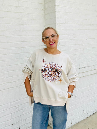 Let’s Go Girls Oversized Pullover- clothing,DISCO,Lets go girls,oversized,oversized sweatshirt,OVERSIZED TEE,OVERSIZED TOP,Tops-Ace of Grace Women's Boutique
