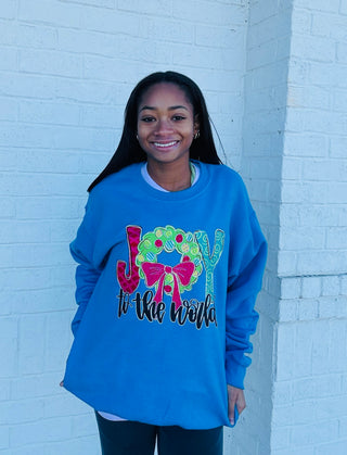 Joy to the World Sweatshirt- CHRISTMAS,Joy,Seasonal,Tops-Ace of Grace Women's Boutique