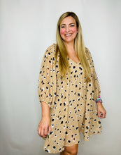 Classic Beige Animal Print Dress