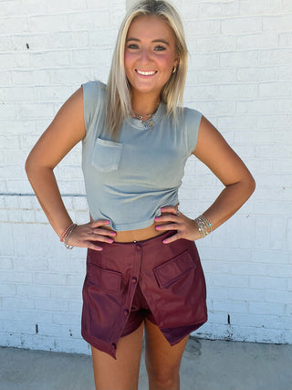 Split Front Button Down Skort | 2 colors Ace of Grace Boutique Split Front Button Down Skort | 2 colors Ace of Grace Boutique