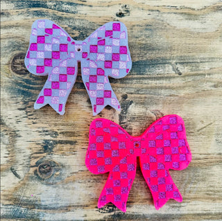 FRESHIE - Checkered Disco Bow- Air freshener,BOW,CAR FRESHIE,DISCO,DISCO BALL,FRESHENER,Freshie,gifts-Ace of Grace Women's Boutique