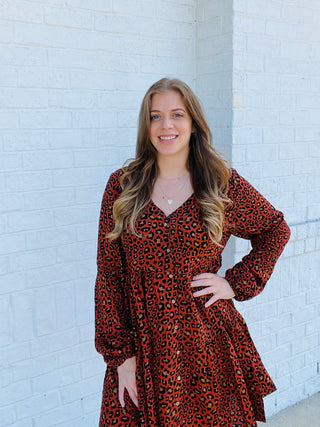 Animal Print Tiered Dress- animal,ANIMAL PRINT,BUTTON UP DRESS,CHEETAH DRESS,church dress,curv,Curvy,dress,dresses & rompers,Dressy,FALL,fall clothes,fall transition,LEOPARD DRESS,Midi Dress,mini dress,PLUS,plus dress,plus size-Ace of Grace Women's Boutique
