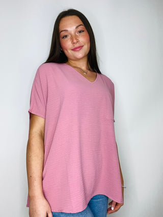 Dusty Rose Perfect For Work Top- oversized, OVERSIZED TEE, OVERSIZED TOP, Perfect for work, WORK SHIRT, WORK TOP-Ace of Grace Women's Boutique