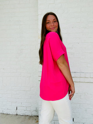 V-Neck Dolman Top- Curvy, Perfect for work, Tops, work, WORK SHIRT, WORK TOP, WOVEN, WOVEN TOP-Ace of Grace Women's Boutique