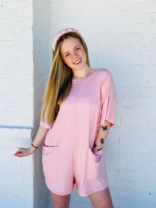 Big Shot Tee Romper- active romper, athletic romper, BLUE ROMPER, clothing, dresses & rompers, Free people, grey romper, Hot shot, People, PINK ROMPER, Romper dress, Tee romper-Ace of Grace Women's Boutique