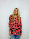 Red Oversized Cheetah Top- -Ace of Grace Women's Boutique