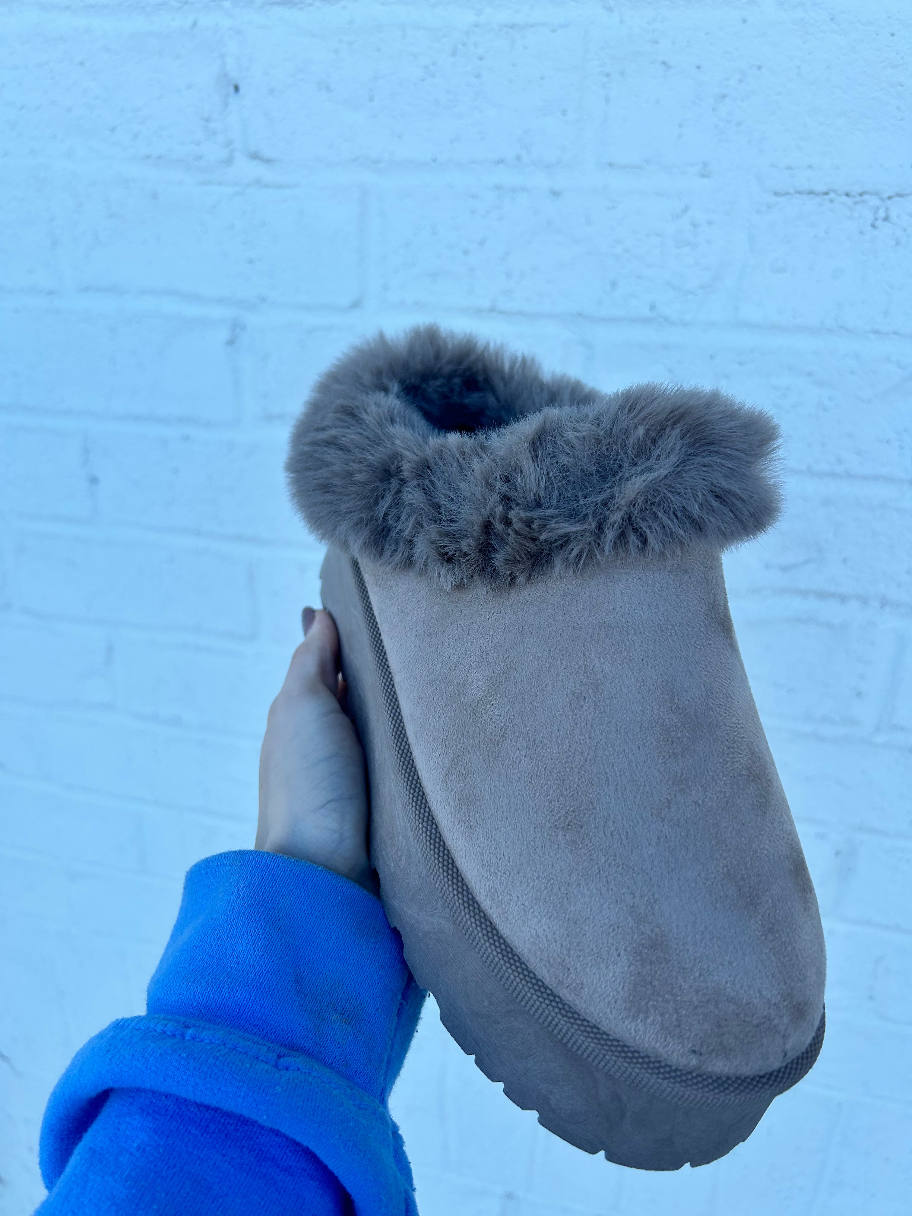 Classic Taupe Platform Slippers
