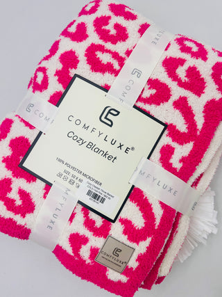 Cozy Cheetah Throw Blanket- Accessories, blanket, COZY, gifts, Loungewear, MadelynnGrace, sleep, throw blanket-Hot Pink-Ace of Grace Women's Boutique