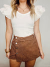 Corduroy Button Down Wrap Skort- game, game day, game day skort, game days, gameday, skort, wrap skort-Ace of Grace Women's Boutique