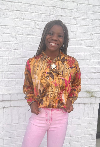 Animal Print Button Front Top- animal,curv,Curvy,LEOPARD,PLUS,Tops-Ace of Grace Women's Boutique