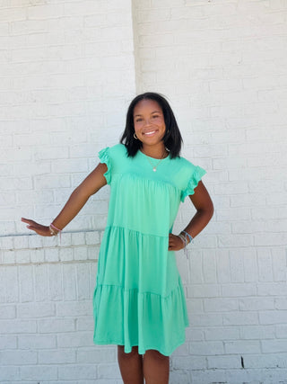 Ruffle Sleeve Tiered Dress- Curvy,dresses & rompers,PLUS,plus dress,plus size,plus size dress,pockets,RUFFLE-Ace of Grace Women's Boutique