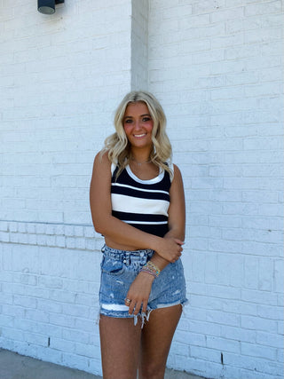 Navy Ribbed Sweater Tank- blue tank,BLUE TANK TOP,CROPPED TANK,CROPPED TANK TOP,game,game day,Game day shirt,NAVY,Navy blue,ole miss,ribbed,RIBBED CROP TOP,RIBBED FABRIC,ribbed sweater,RIBBED TANK,RIBBED TANK TOP,RIBBED TOP,Scoopneck,summer tank,SWEATER TANK,tank,tank top,Tops-Ace of Grace Women's Boutique