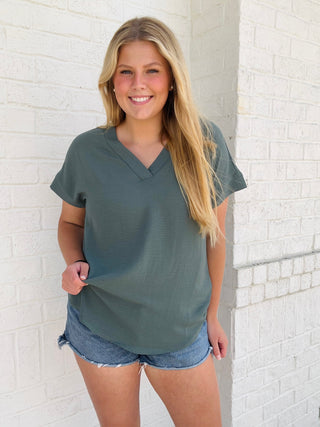 V-Neck Dolman Top- Dolman,Perfect for work,summer work top,Tops,work,WORK SHIRT,Work tank,WORK TOP,WOVEN,WOVEN TOP-S-Jade-Ace of Grace Women's Boutique