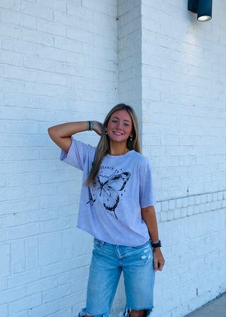 Butterfly Graphic Tee- butterflies, butterfly, butterfly tee, clothing, graphic, graphic T-shirt, GRAPHIC TEE, Graphic Tees, graphic tshirt, Tops-Ace of Grace Women's Boutique