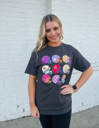 Football Helmet Graphic Tee- Curvy,football,game day,Game day shirt,game days,gameday,graphic,graphic T-shirt,GRAPHIC TEE,Graphic Tees,graphic tshirt,plus size graphic tee,Seasonal,Tops-Ace of Grace Women's Boutique