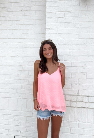 Swiss Dot Summer Tank- adjustable straps,blue tank,RIBBED TANK,summer tank,Swiss,tank,tank top,Tops-Ace of Grace Women's Boutique