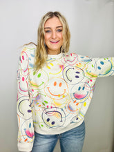 Multi Colored Smiley Face Pullover