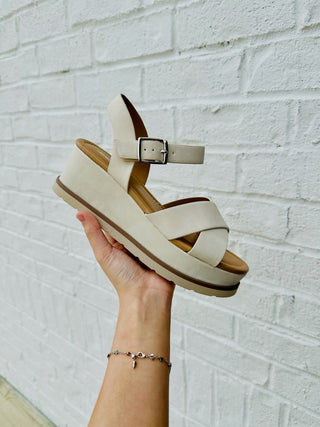 Beige Platform Wedge Sandal- BEIGE, BEIGE HEELS, leather sandals, platform sandal, platform sandals, SANDALS, Shoes, tan sandals-Ace of Grace Women's Boutique
