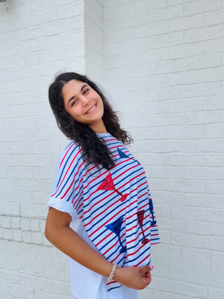 Striped Sequin Margarita Top- 4th of july,July,July 4,July 4th,Margaritas,oversized,OVERSIZED TEE,OVERSIZED TOP,patriotic,Seasonal,SEQUIN,Tops-Ace of Grace Women's Boutique