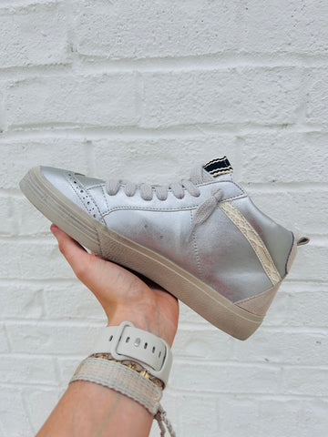 Paulina Metallic Silver Star Sneaker