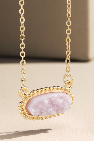 Druzy Pendant Necklace- Jewelry, Kendra, Live sale, LIVESALE, NECKLACE, Sale-Lavender-Ace of Grace Women's Boutique