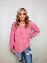 Classic Gauze Button Up Long Sleeve Top || 2 Colors