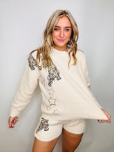 Tiger Knitted Sequin Sweater Set