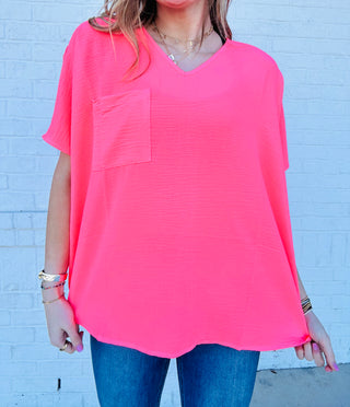 Classic Vibrant Perfect For Work Top | 6 Colors- clothing, Curvy, Perfect for work, TOP, Tops, vibrant, WORK SHIRT, WORK TOP-Neon Peach-S-Ace of Grace Women's Boutique