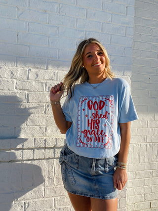 God Shed His Grace on Thee T-Shirt- 4th of july,AMERICAN FLAG,Curvy,Flag,flag tee,July,July 4,July 4th,Memorial,Memorial Day,patriotic,PLUS,plus size,plus size graphic tee,PLUS SIZE TEE,Tops-Ace of Grace Women's Boutique