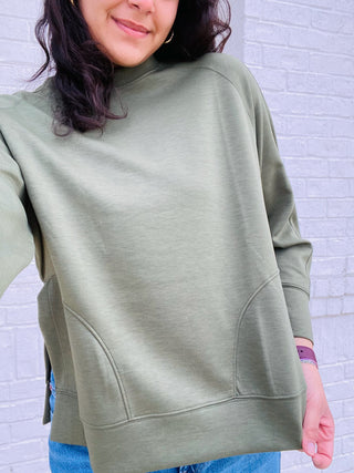 Soft Side Slit Pullover- Curvy,Extreme,New arrival,Softstream,Softstreme,Tops-Ace of Grace Women's Boutique