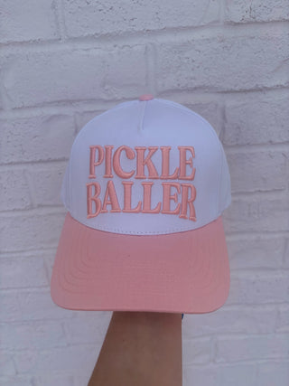 PICKLE BALLER Baseball Cap- Accessories,camo,camo hat,hair accessory,HAT,hats,Pink hat,trucker,trucker hat,trucker hats-Ace of Grace Women's Boutique