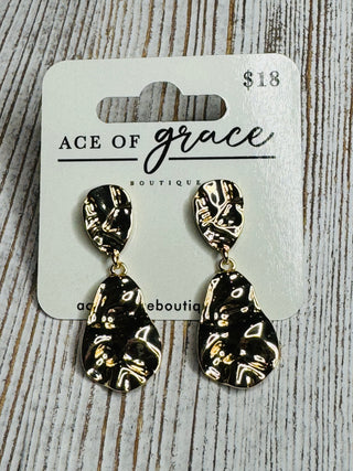 Gold Hammered Earrings- LIVESALE-Ace of Grace Women's Boutique