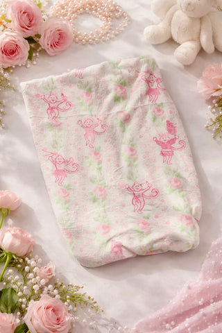 Floral Monkey Blanket- Accessories,accessory,blanket,CHRISTMAS BLANKET,gifts,Love shack,Love shack fancy,Monkey,Monkeys,Roller,Roller rabbit,soft blanket,throw blanket-Ace of Grace Women's Boutique