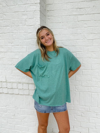 Oversized Boyfriend Pocket Tee- Boyfriend,Curvy,oversized,OVERSIZED TEE,OVERSIZED TOP,PLUS,plus size,Tops-Ace of Grace Women's Boutique