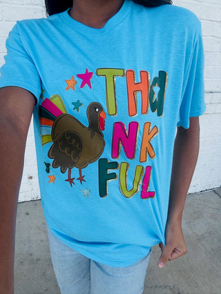 Thankful Turkey Graphic Tee- clothing,Curvy,Seasonal,thanksgiving,thanksgiving shirt,Tops,turkey-Ace of Grace Women's Boutique