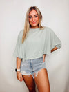 Oversized Dropped Shoulder Tee- basic, basic top, black top, drop shoulder, DROP SHOULDER TOP, green top, pink top, SOFT TEE, soft top, TEE, TOP-Ace of Grace Women's Boutique