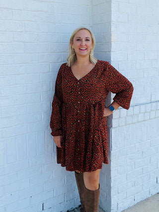 Animal Print Tiered Dress- animal,ANIMAL PRINT,BUTTON UP DRESS,CHEETAH DRESS,church dress,curv,Curvy,dress,dresses & rompers,Dressy,FALL,fall clothes,fall transition,LEOPARD DRESS,Midi Dress,mini dress,PLUS,plus dress,plus size-Ace of Grace Women's Boutique