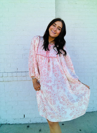 Loving Fancy Pink Bow Dress- clothing,Curvy,dresses & rompers,LOVE,Love shack,Love shack fancy,loved,Loveshack,PLUS,plus dress,plus size,SPRING,Spring dress,summer,summer dress-Ace of Grace Women's Boutique