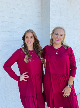 LONG SLEEVE TIERED DRESS- Curvy,Dresses & Rompers,plus,plus dress,plus jeans,plus size-Ace of Grace Women's Boutique