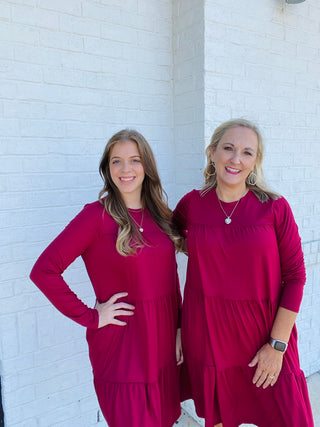 LONG SLEEVE TIERED DRESS- Curvy,Dresses & Rompers,plus,plus dress,plus jeans,plus size-Ace of Grace Women's Boutique