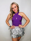 Purple Classic Cross Neck Knit Top- game, game day, Game day shirt, game days, gameday, KNIT TOP-Ace of Grace Women's Boutique