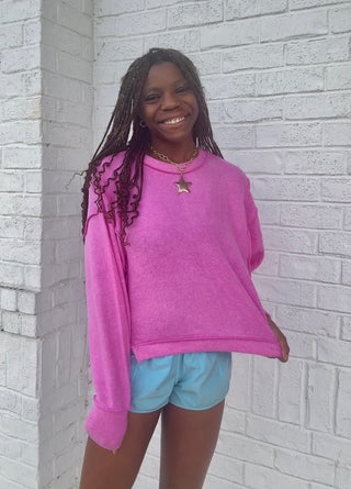 Short Style Softest Oversized Top- Curvy,Hacci,PLUS,plus size,SOFT,soft shirt,soft top,Tops-Ace of Grace Women's Boutique